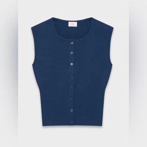 Wilfred Golightly Sleeveless Cardigan- Byron Blue